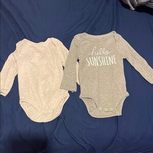 Cloud Island Gray and Light Gray Bodysuit Set